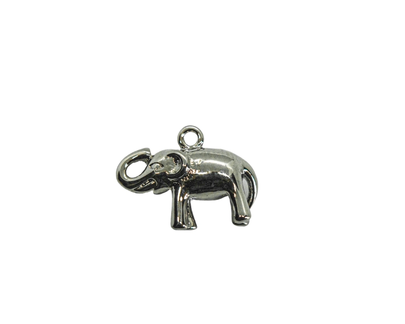 Подвеска слон объемный цвет серебро 12*15мм Серебро