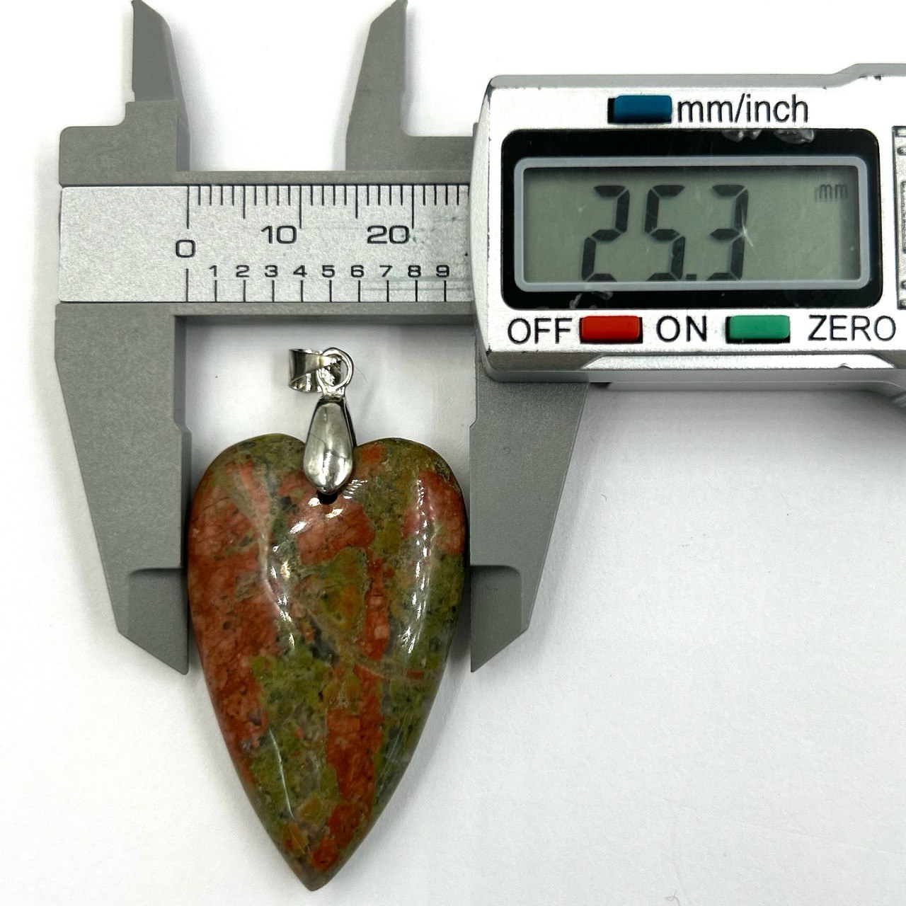 Кулон с унакитом размер 25*39мм цвет серебро